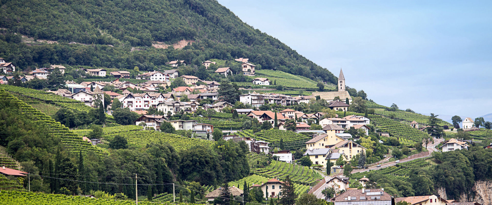 Cortaccia Il villaggio di Cortaccia tra vigneti e frutteti.