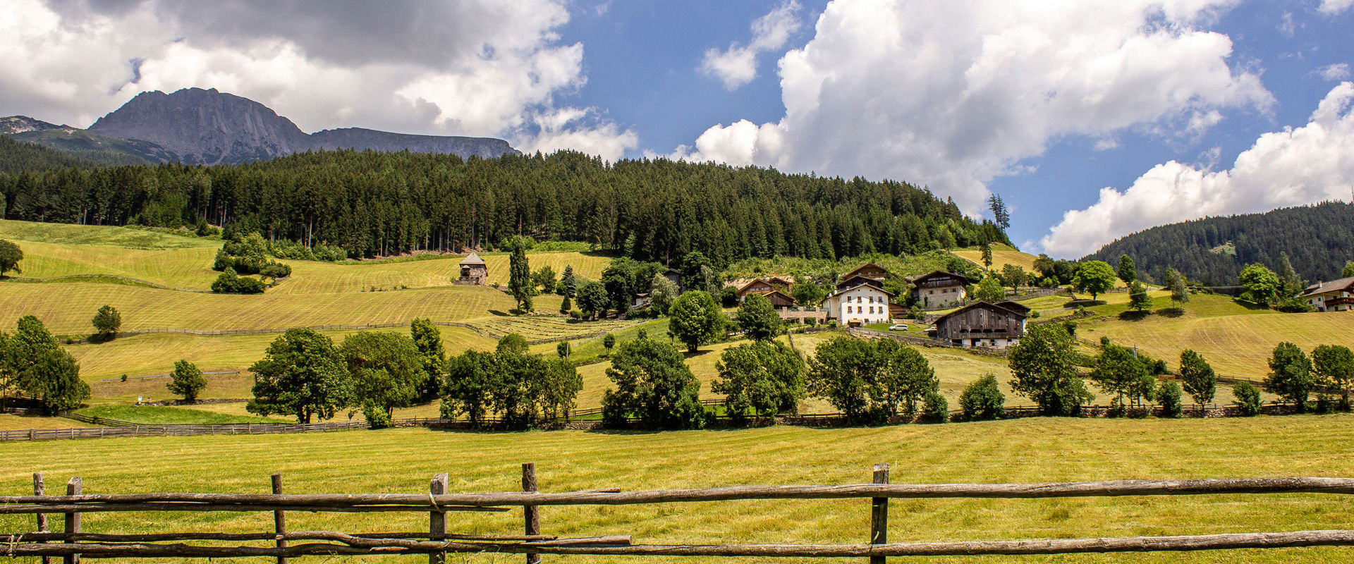 Val Sarentino Maso con prati recintati in Val Sarentino