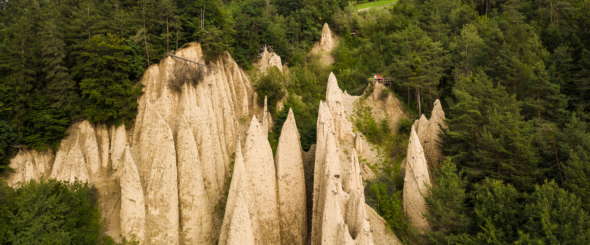 Le piramidi di terra di Collepietra Piramidi di terra in mezzo alla foresta.