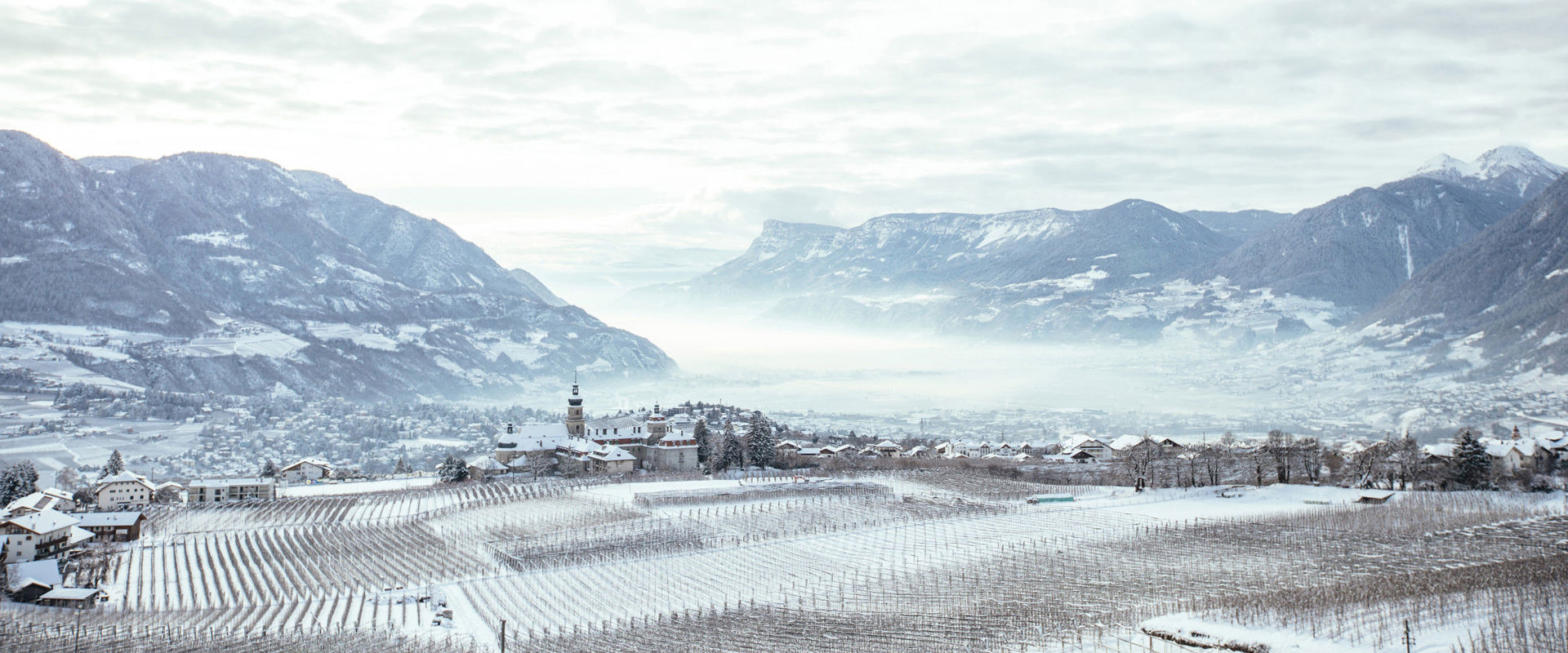 Tirolo Vista su Tirolo d'inverno