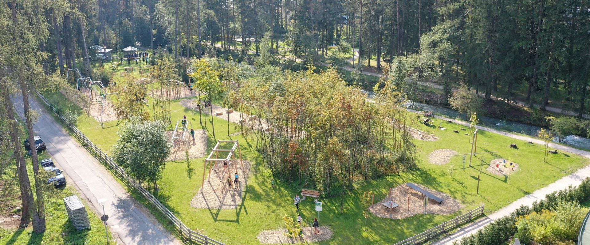 Foto del parco delle abilità motorie dall'alto.