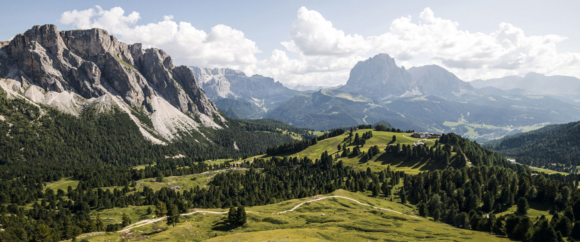 Stevia con altopiano e pascolo con vista sulle Dolomiti in Val Gardena