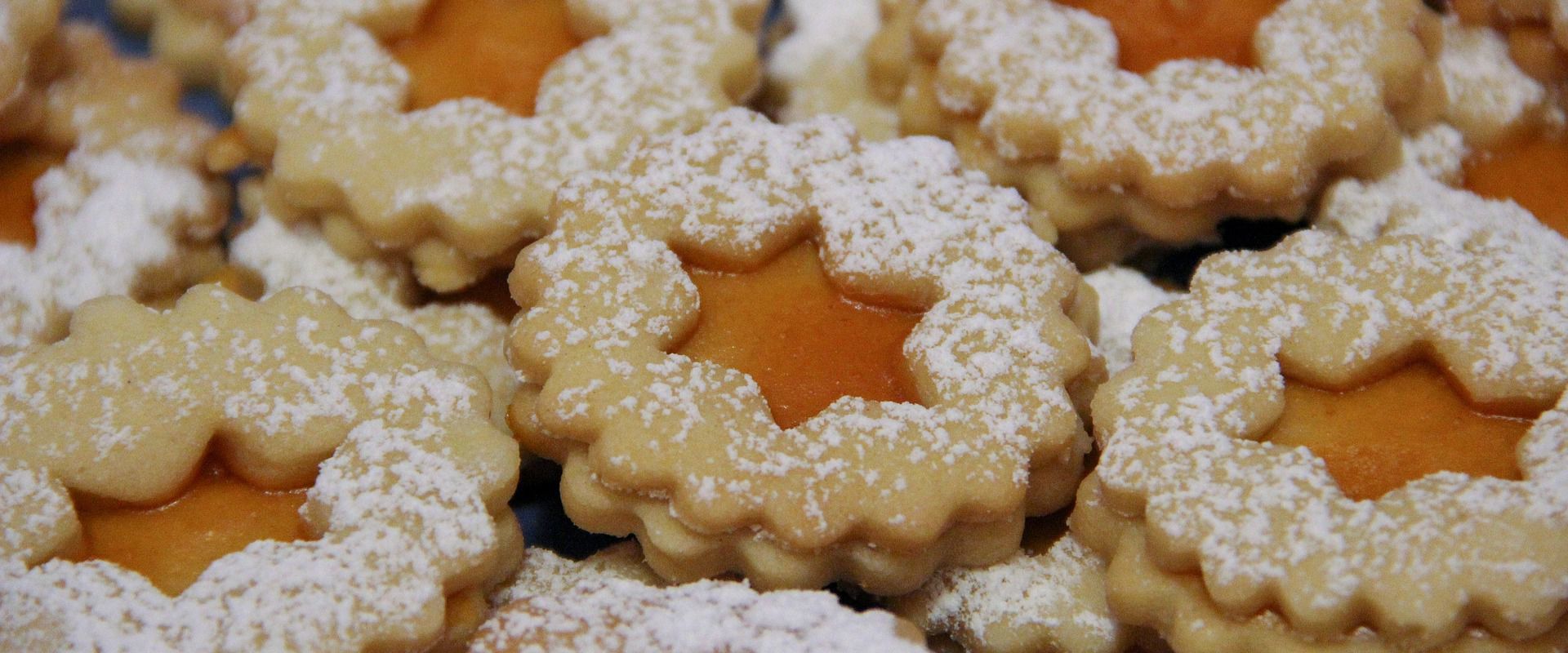 Primo piano dei biscotti Spitzbuben.